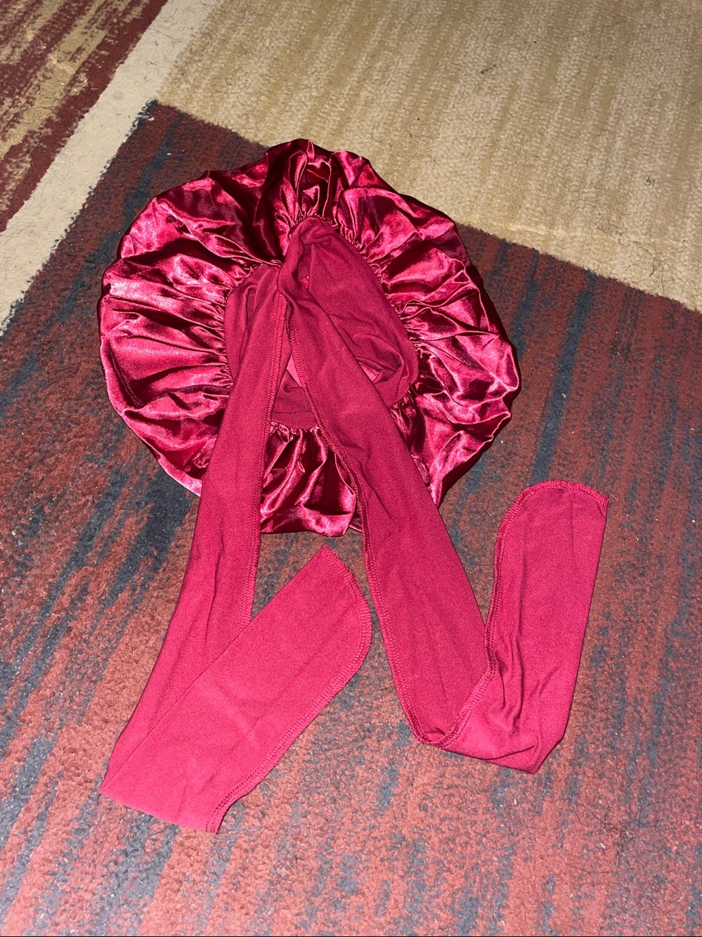 Satin Burgundy Hair Bonnet
